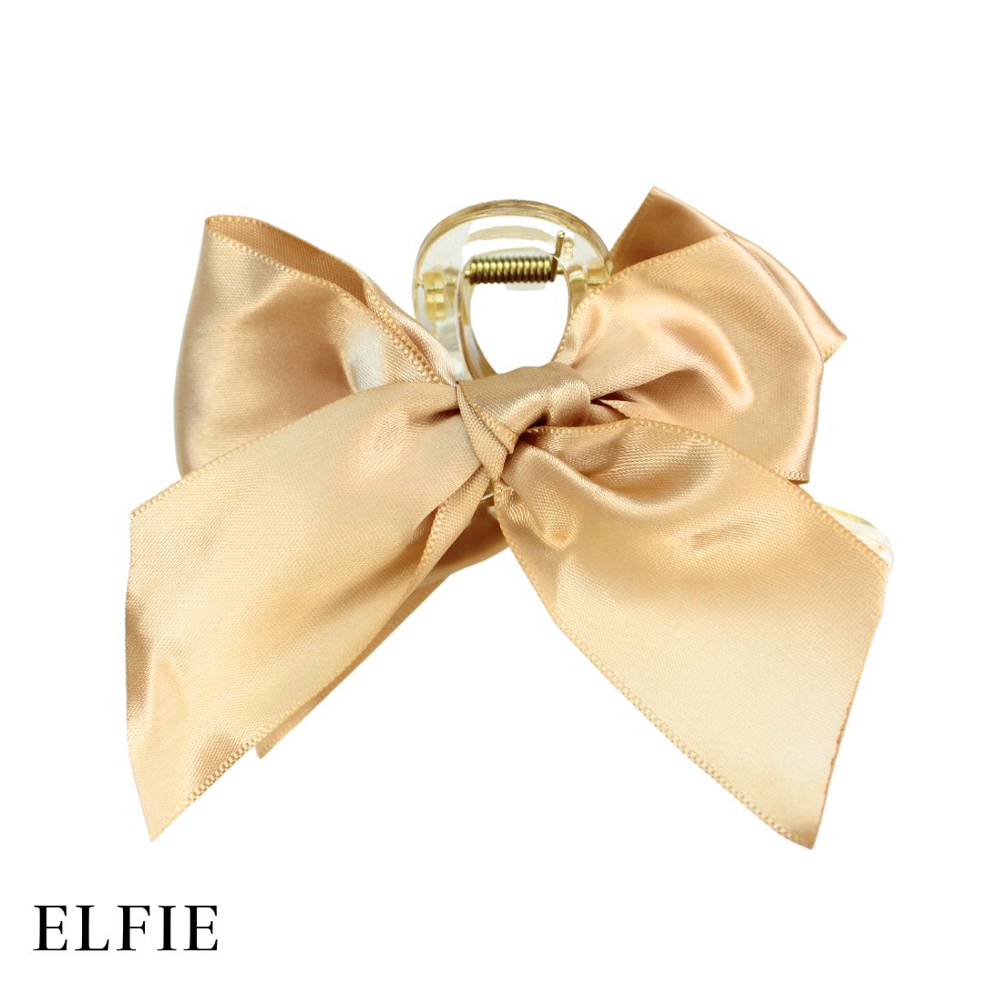 Satin Rose Gold Ribbon Hair Claw