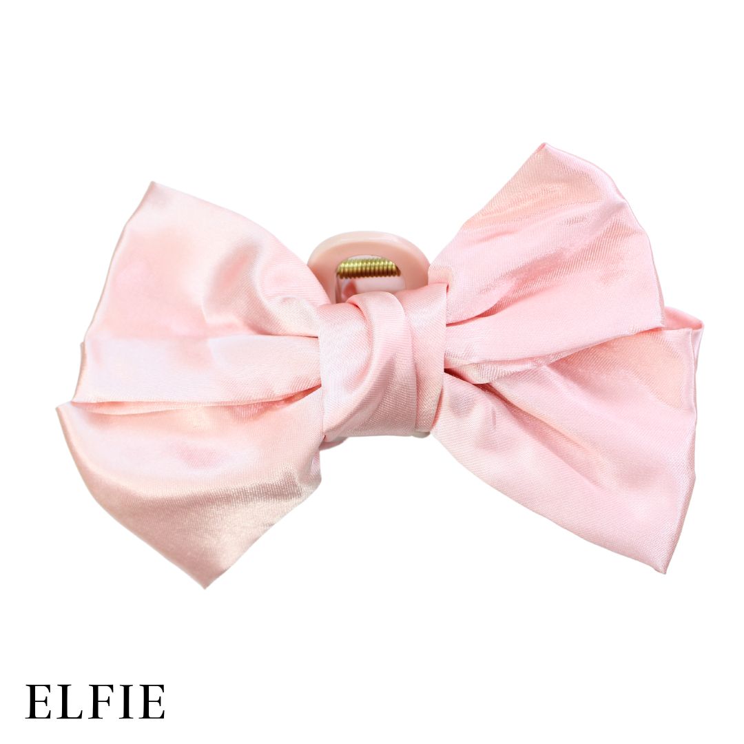 Satin Pink Big Bow Hair Claw