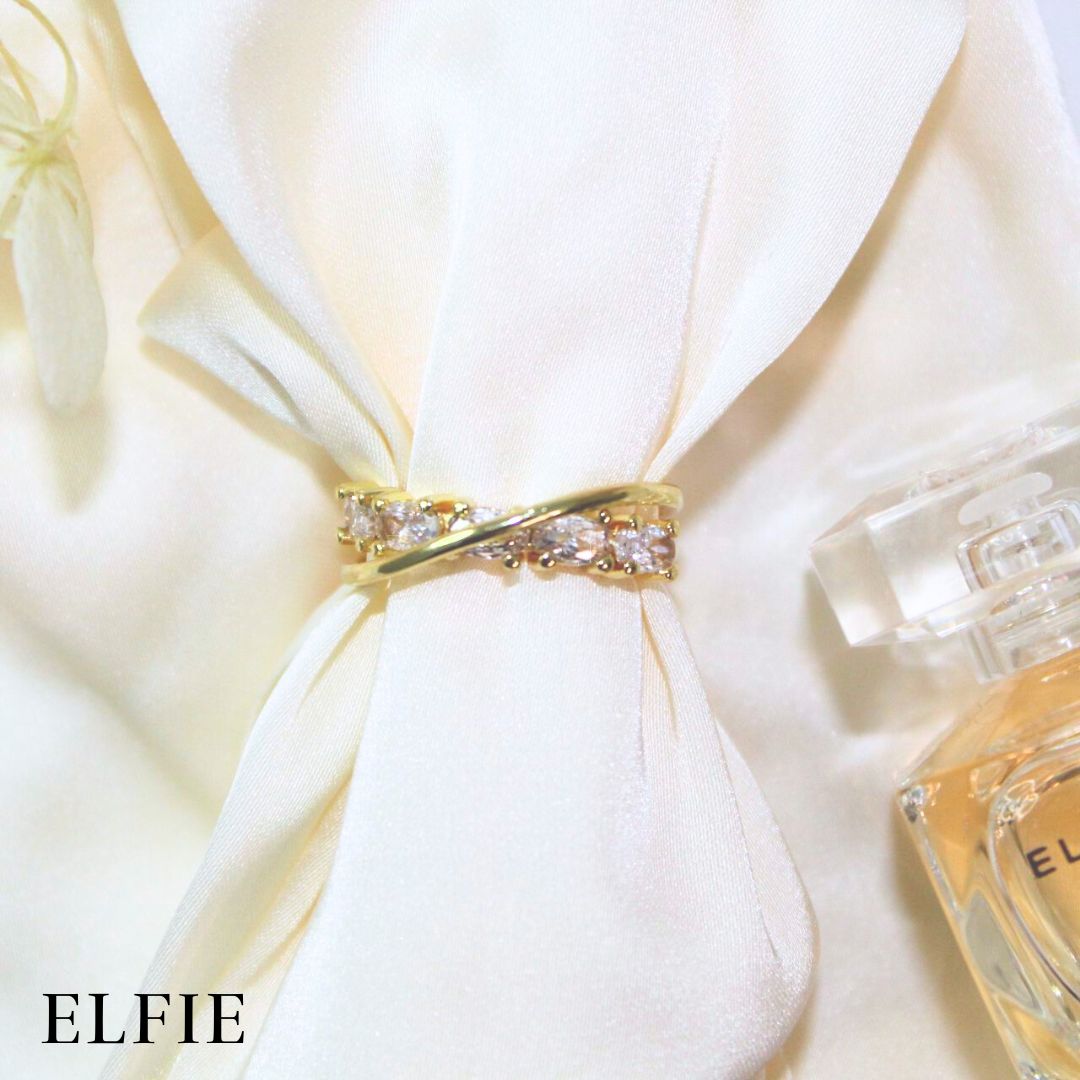 Eternity Cross Adjustable 18K Gold Plated Ring