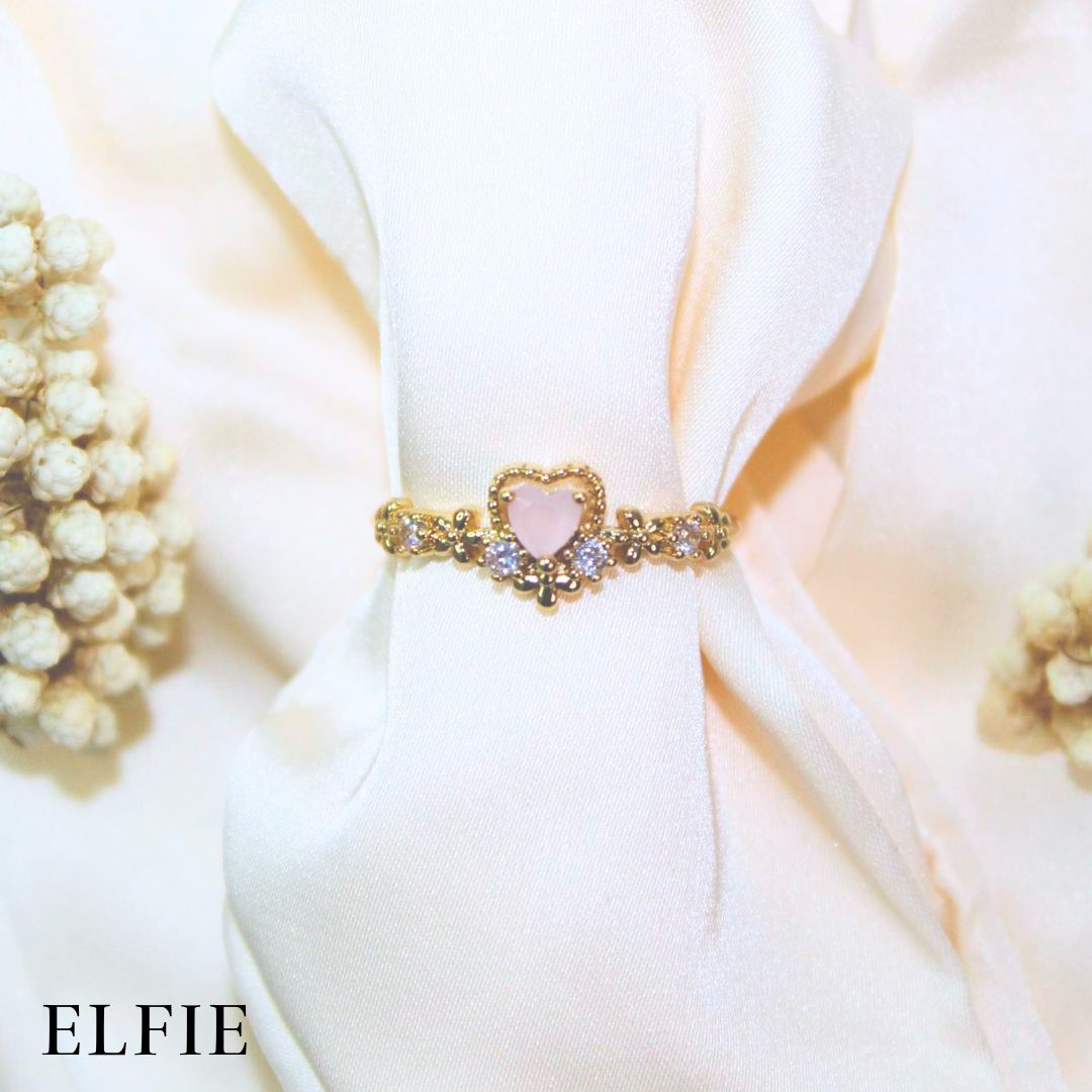 Heart Solitaire Adjustable 18K Gold Plated Ring