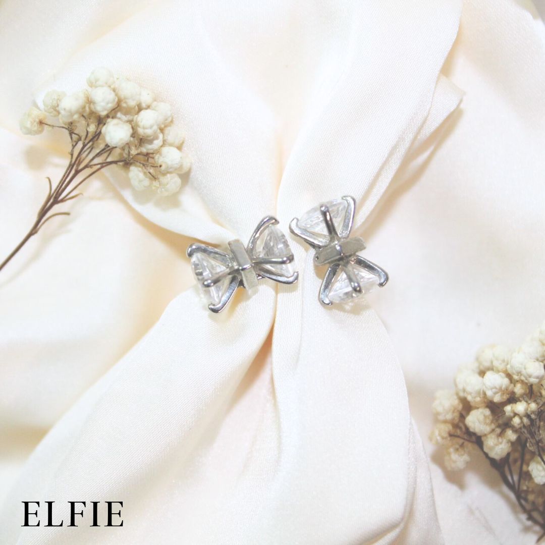 Bow Pendant Adjustable 18K Silver Plated Ring