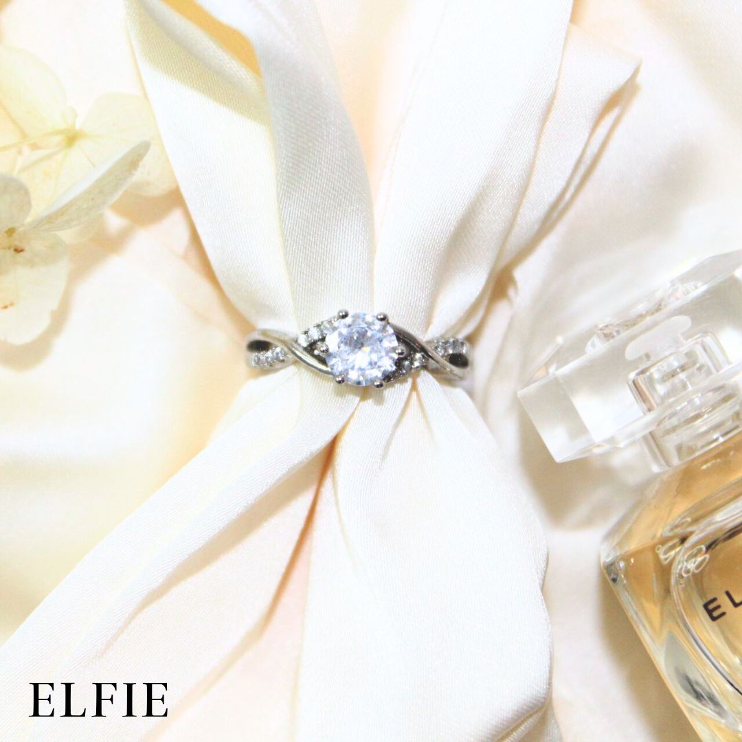 Crystal Solitaire Adjustable 18K Silver Plated Ring