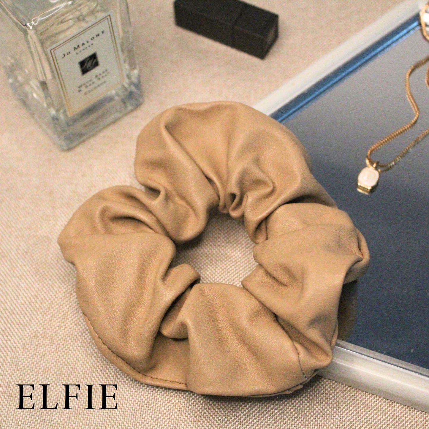 Light Brown Leather XXL Scrunchie