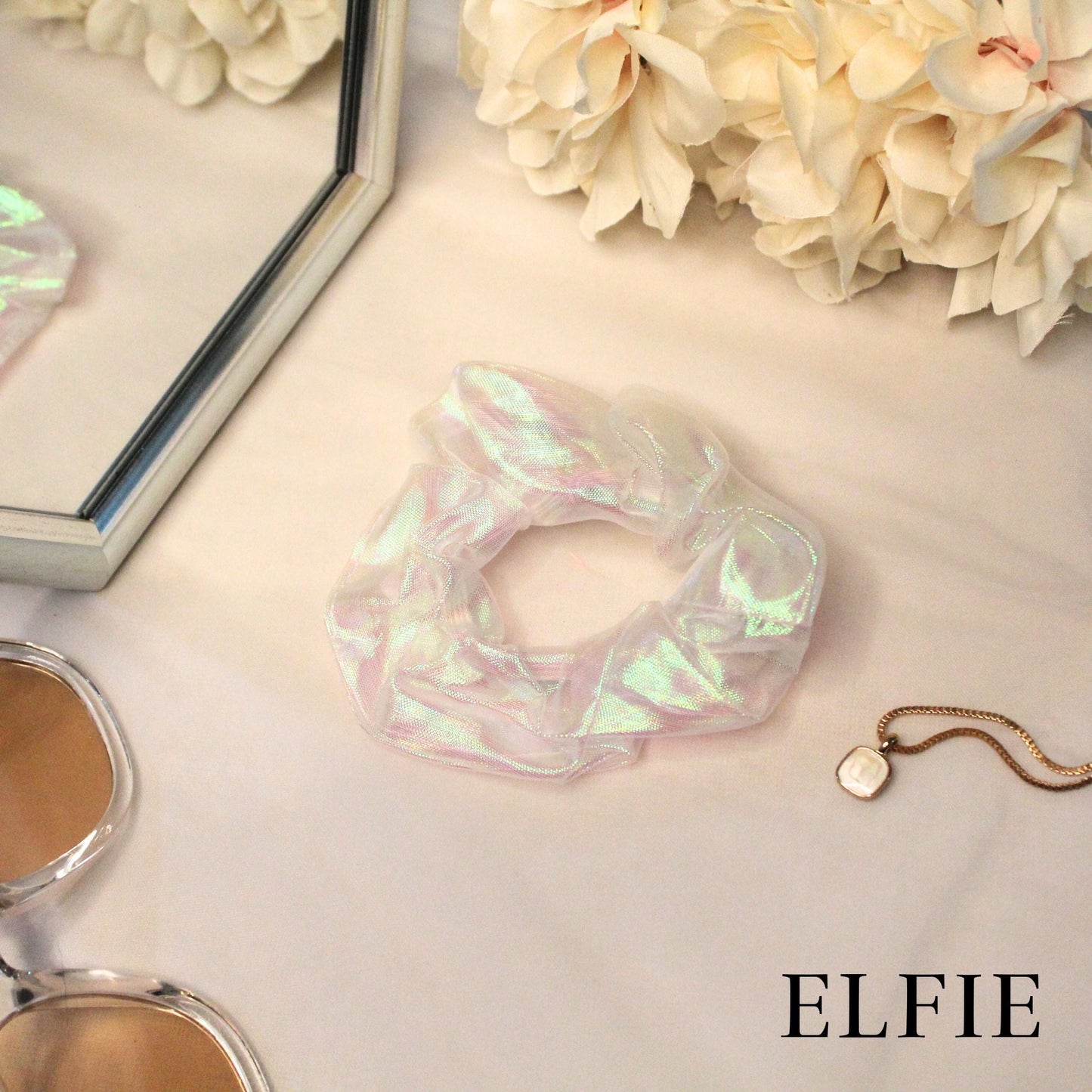 Dreamlike Iridescent Organza Scrunchie