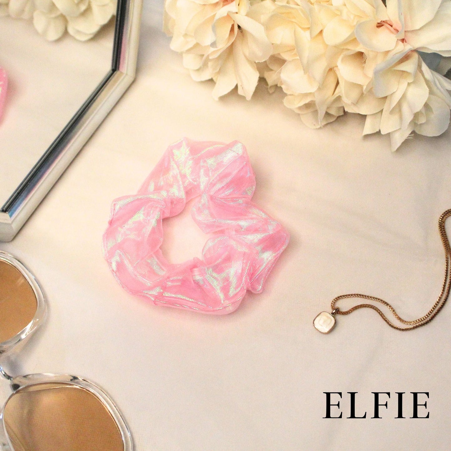 Dreamlike Iridescent Organza Scrunchie