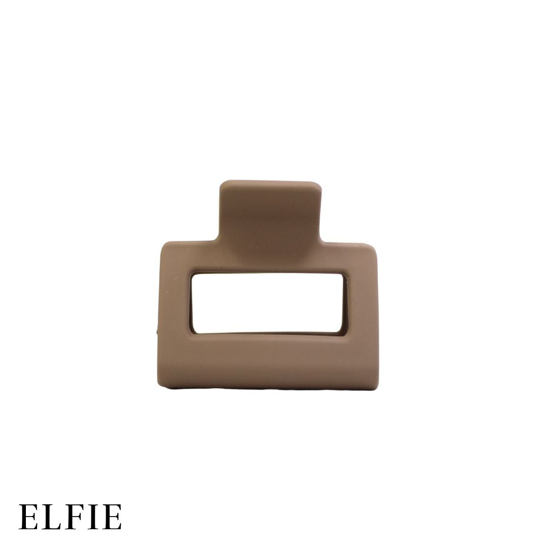 Matte Brown Solid Square Hair Claw