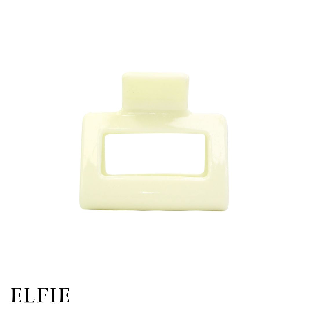Gloss White Solid Square Hair Claw
