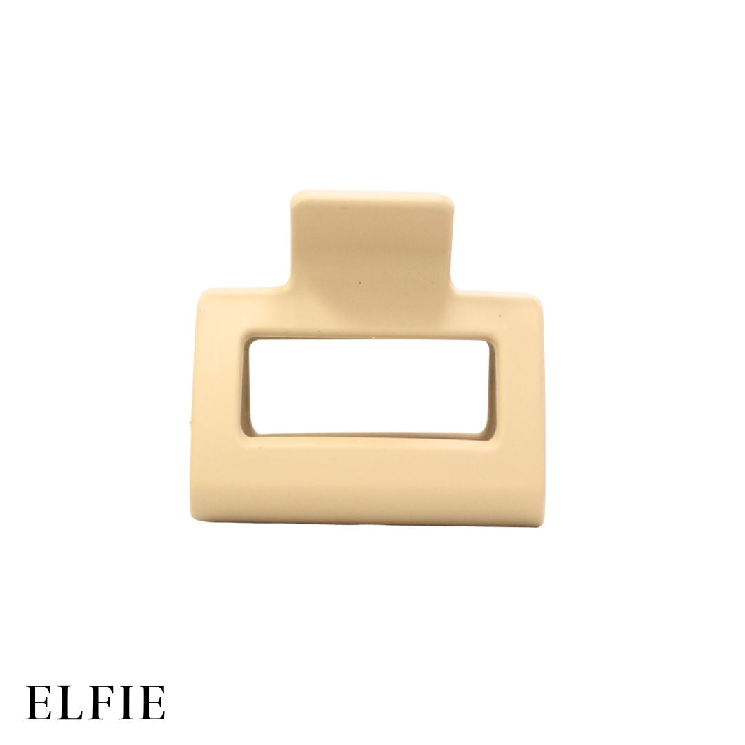 Matte Beige Solid Square Hair Claw
