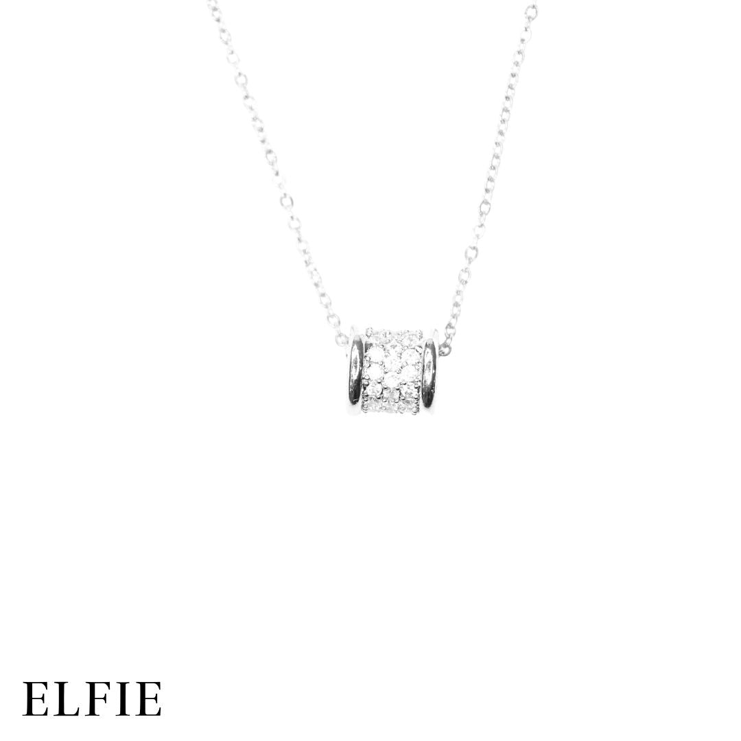 Roman Cylinder Time Pendant Titanium Necklace