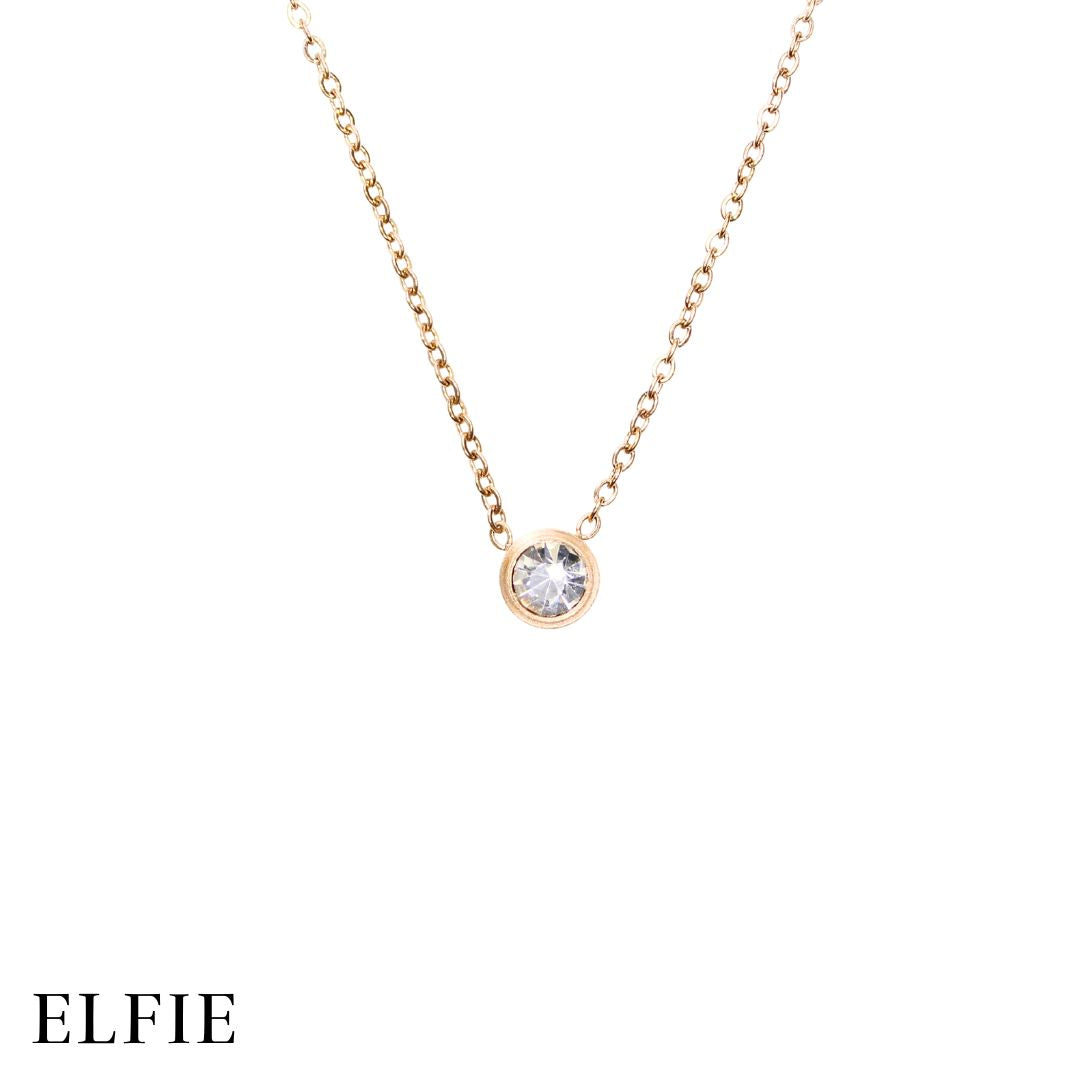 Rose Gold Solitaire Titanium Necklace
