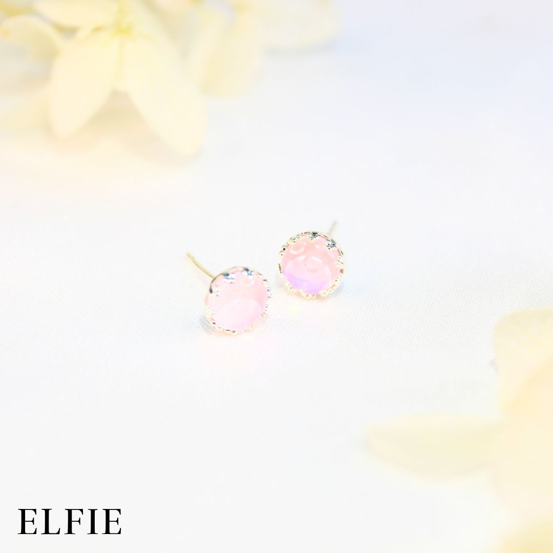 Round Pink Diamond Stud Earring
