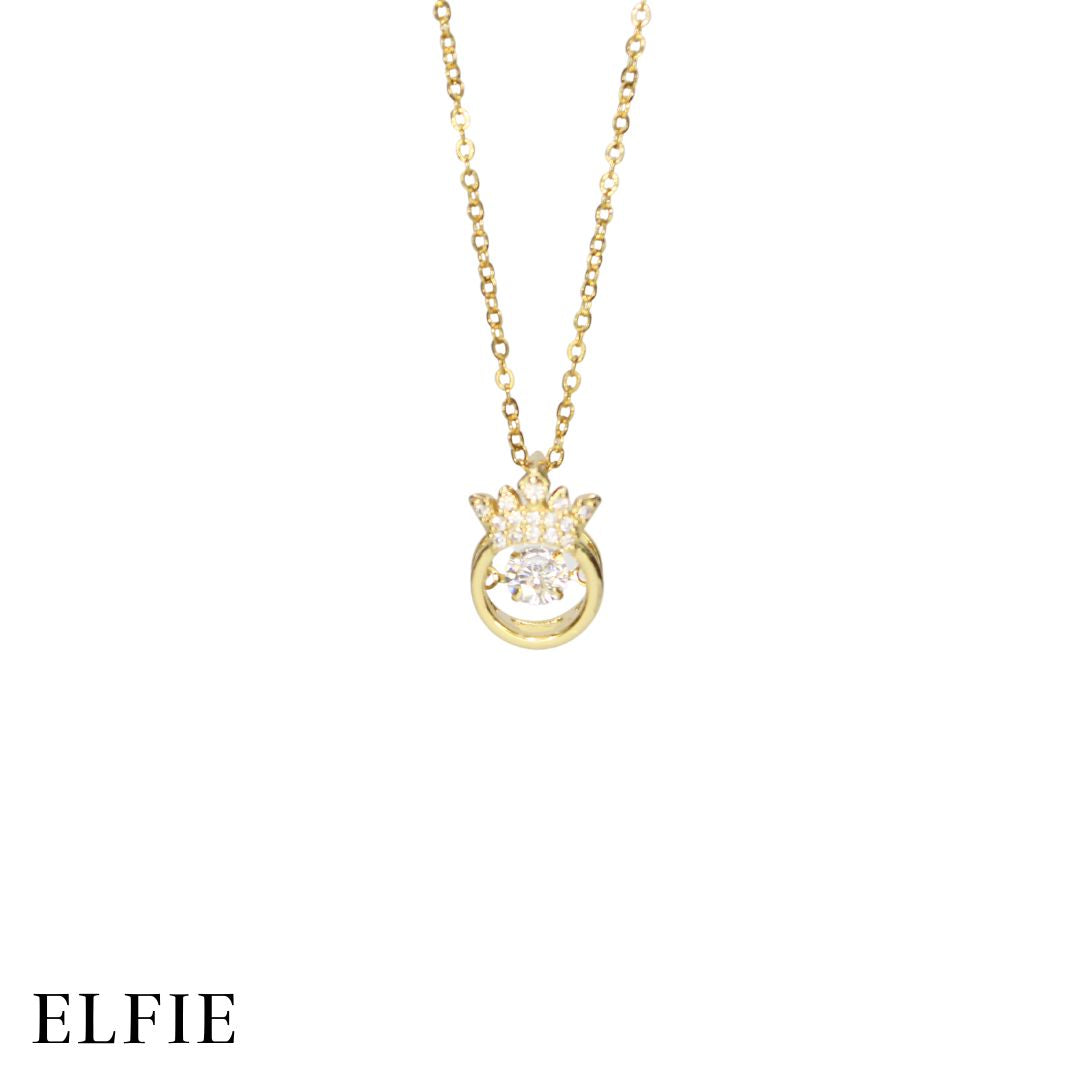 Royal Crown Heart Pendant Titanium Necklace