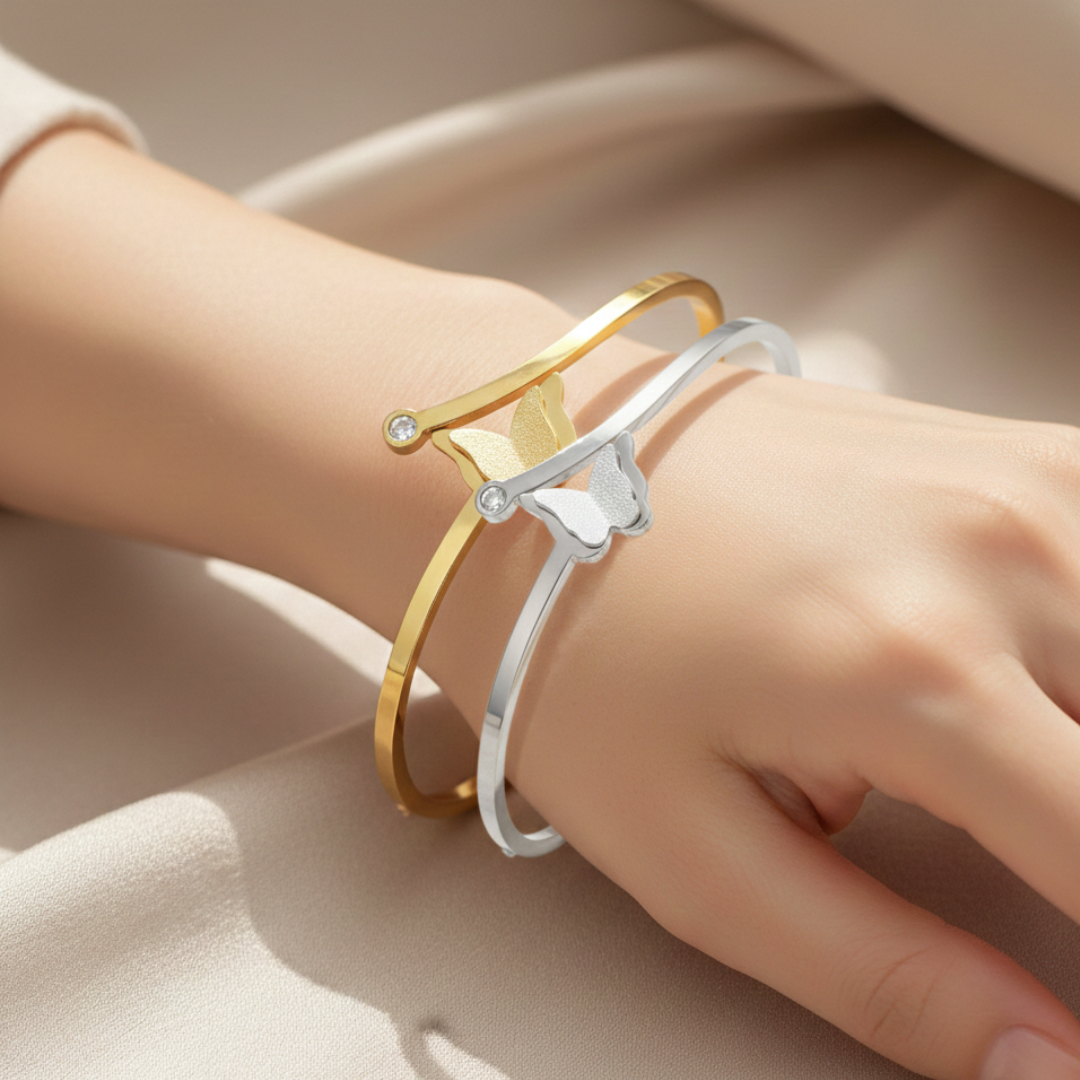 Royale Butterfly Gold Titanium Bangle