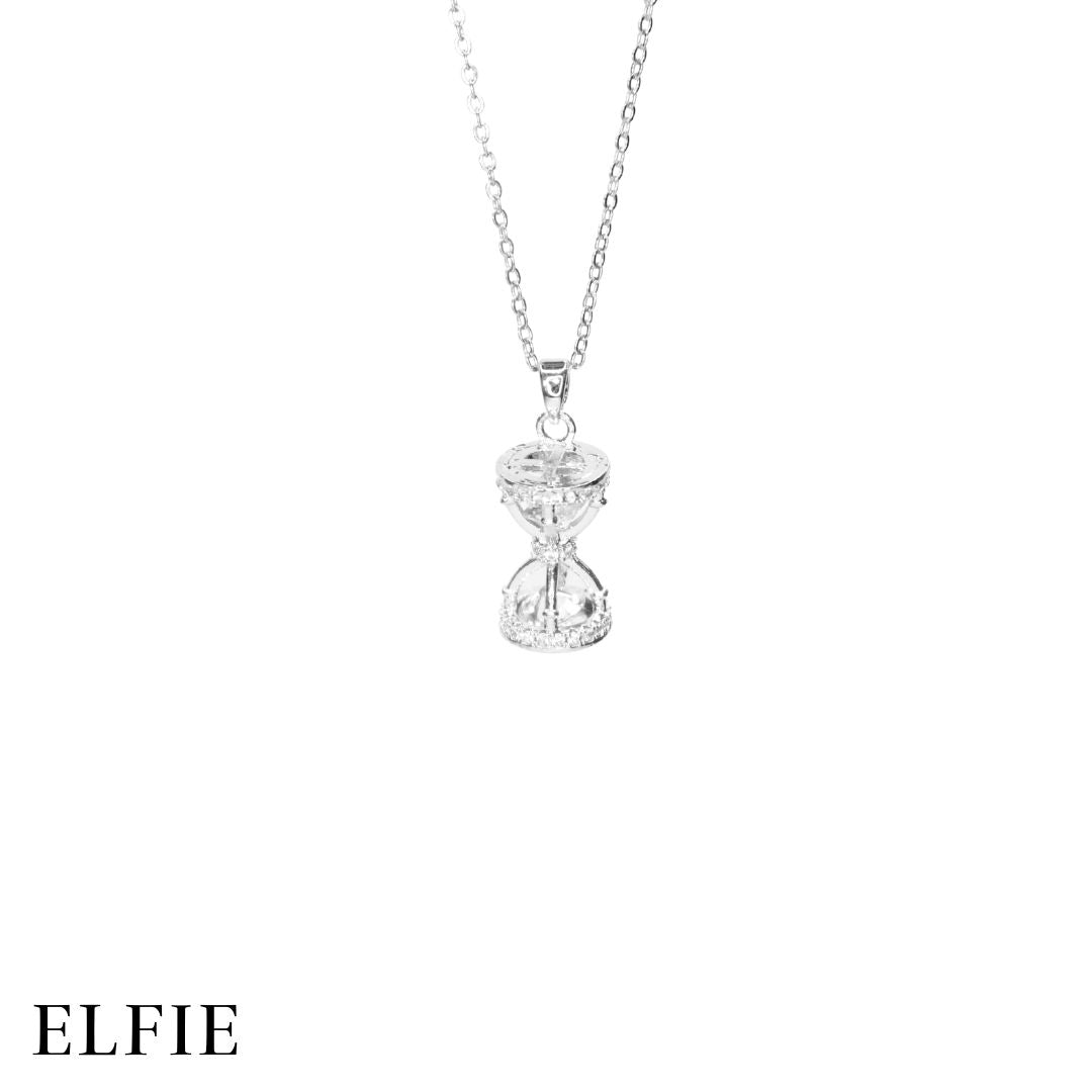 Sand Timer Crystal Titanium Necklace
