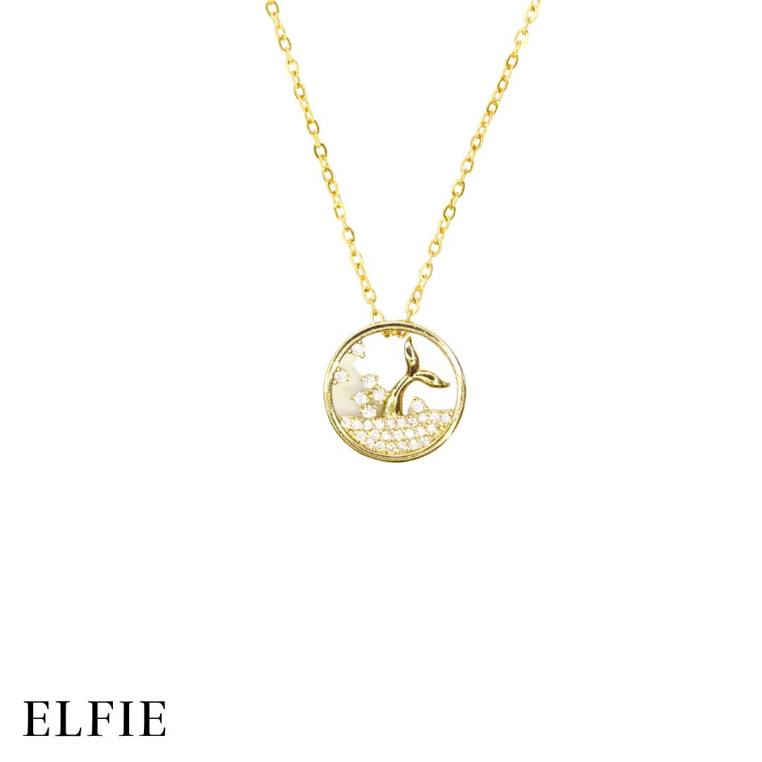 Shiny Seawhale Round Titanium Necklace