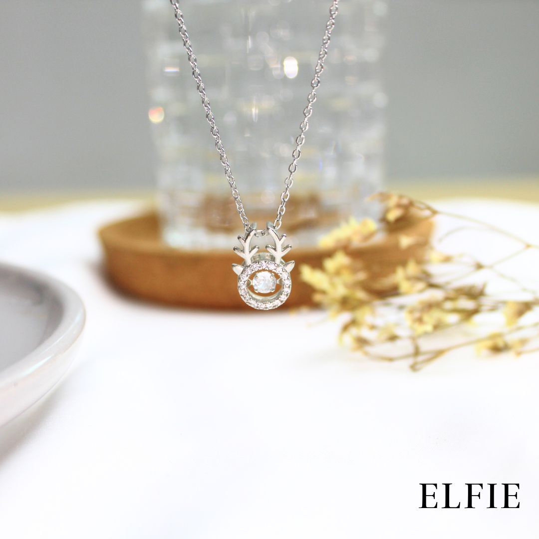 Silver Antler Pendant Titanium Necklace