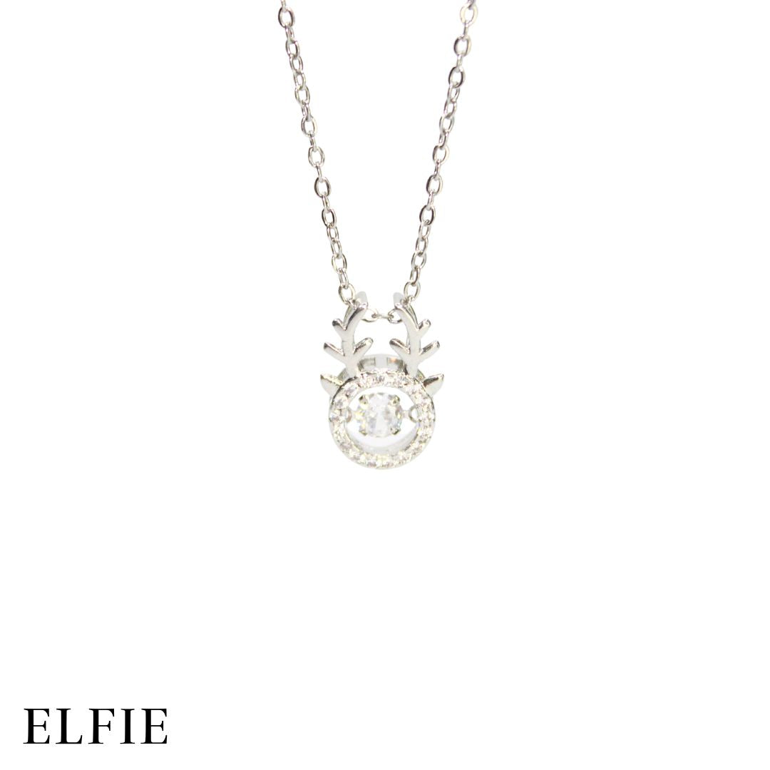 Silver Antler Pendant Titanium Necklace