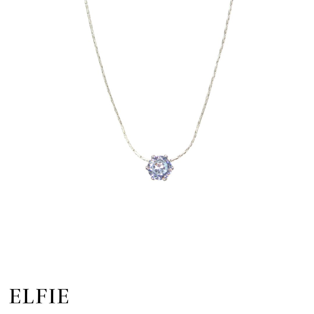 Silver Diamond Pendant Titanium Necklace