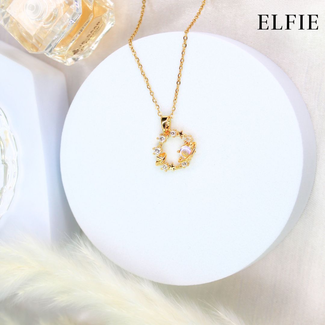 Star Planet Diamond Titanium Necklace