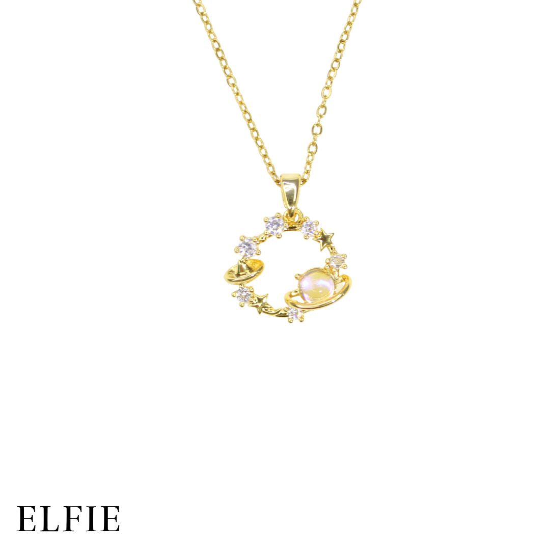 Lunar Orbit Gold Titanium Necklace