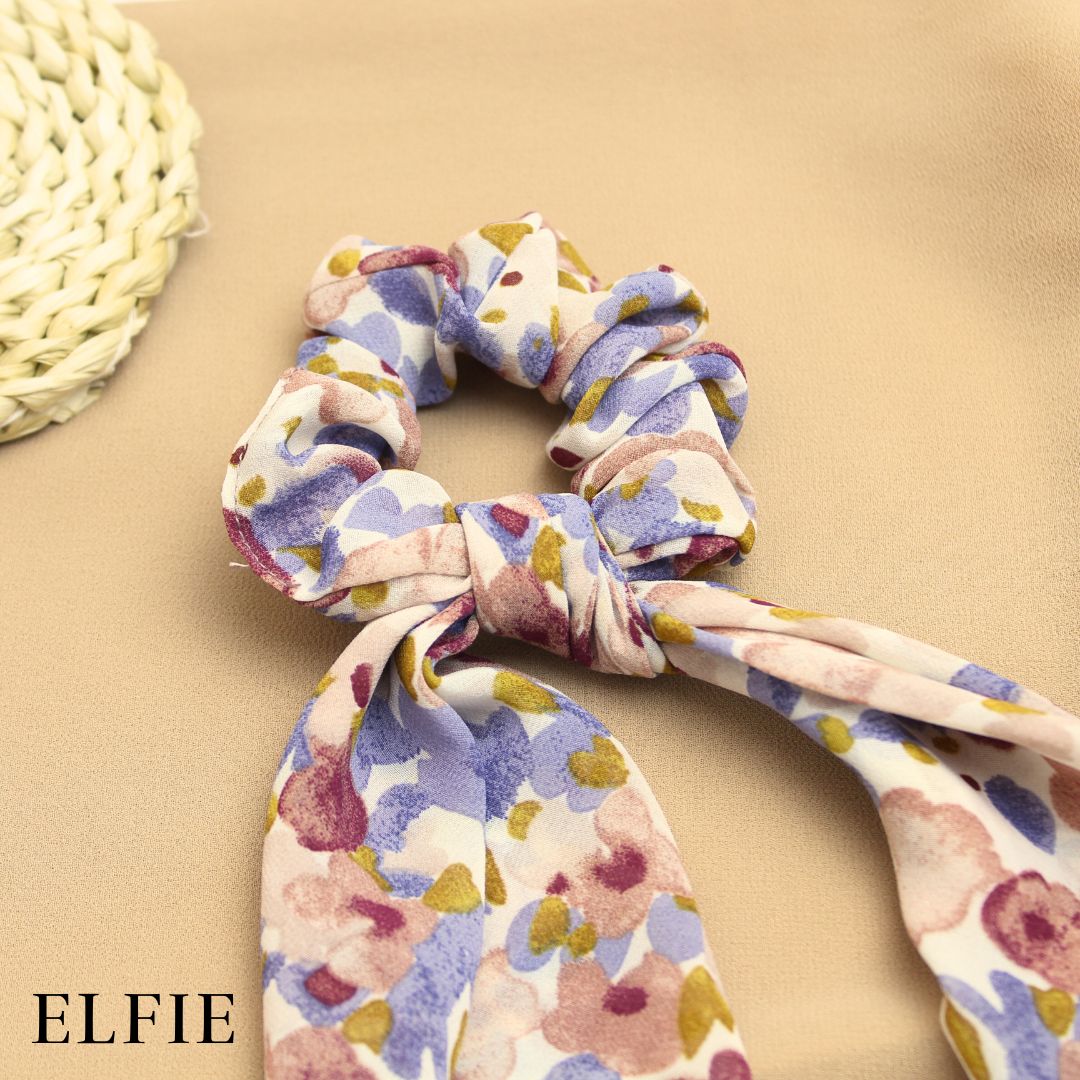 Tie Dye Floral Scarf Hair Tie