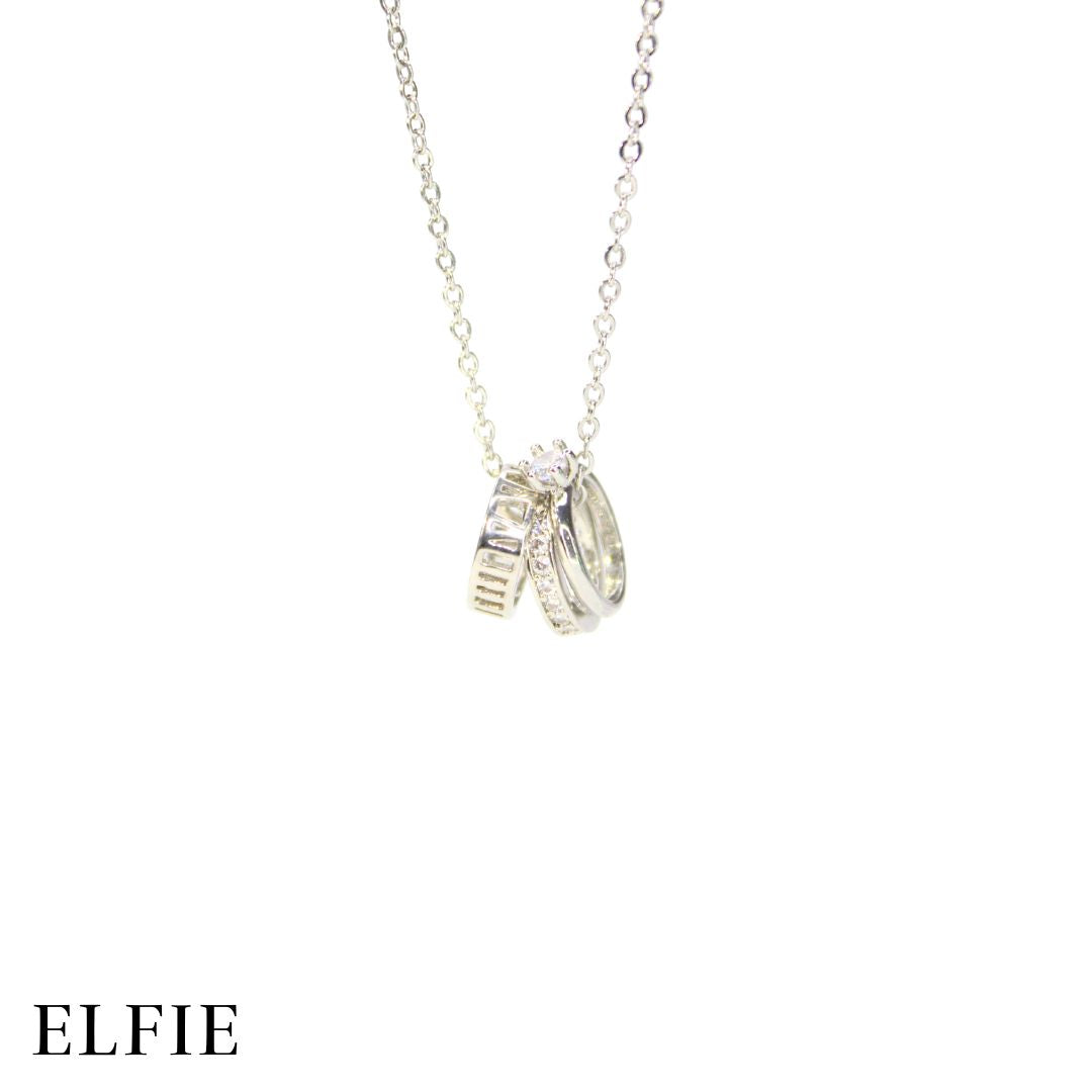 Amora Trio Ring Titanium Necklace