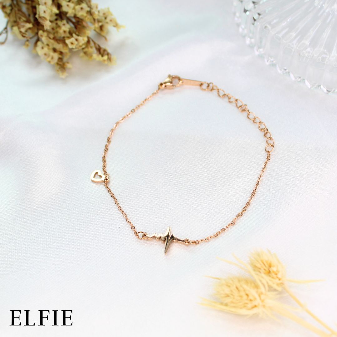 Heartbeat Rose Gold Titanium Bracelet