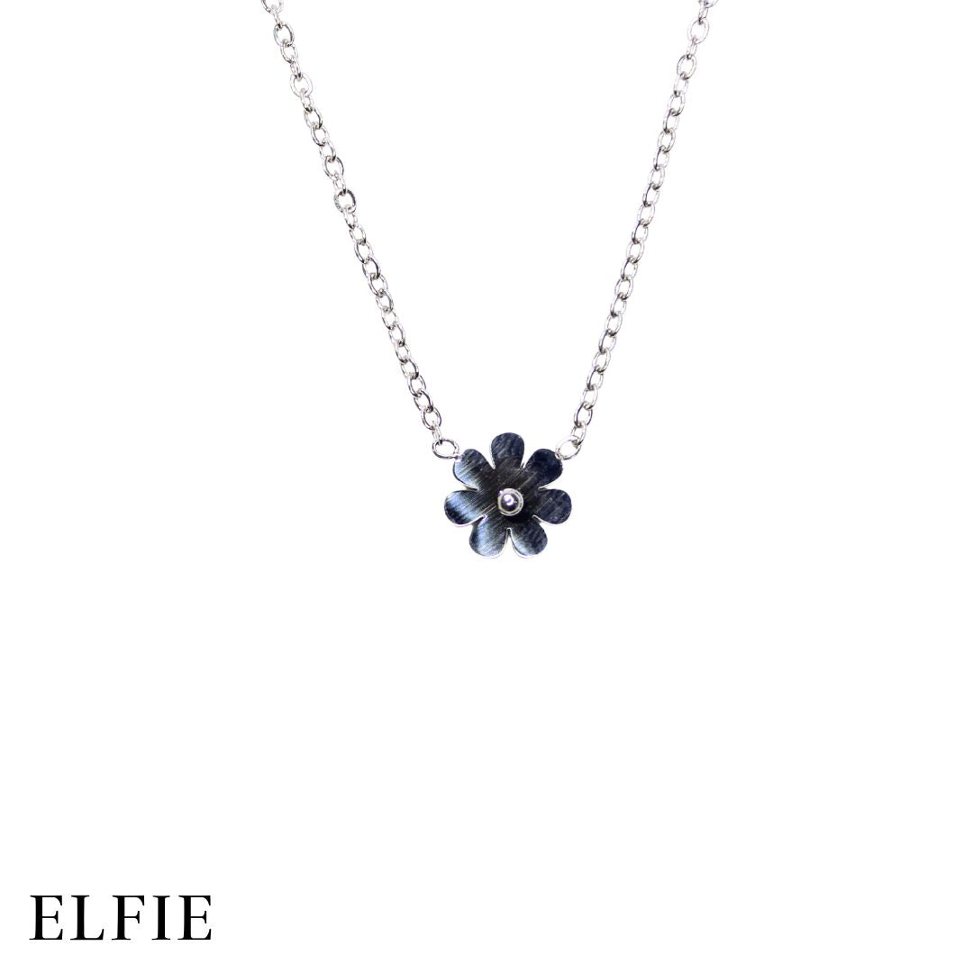 Silver Flower Titanium Necklace