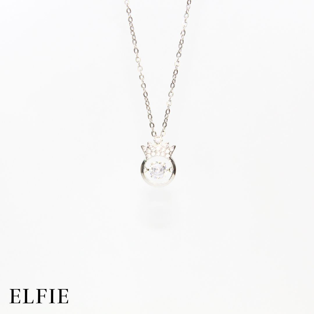 Silver Princess Crown Titanium Necklace