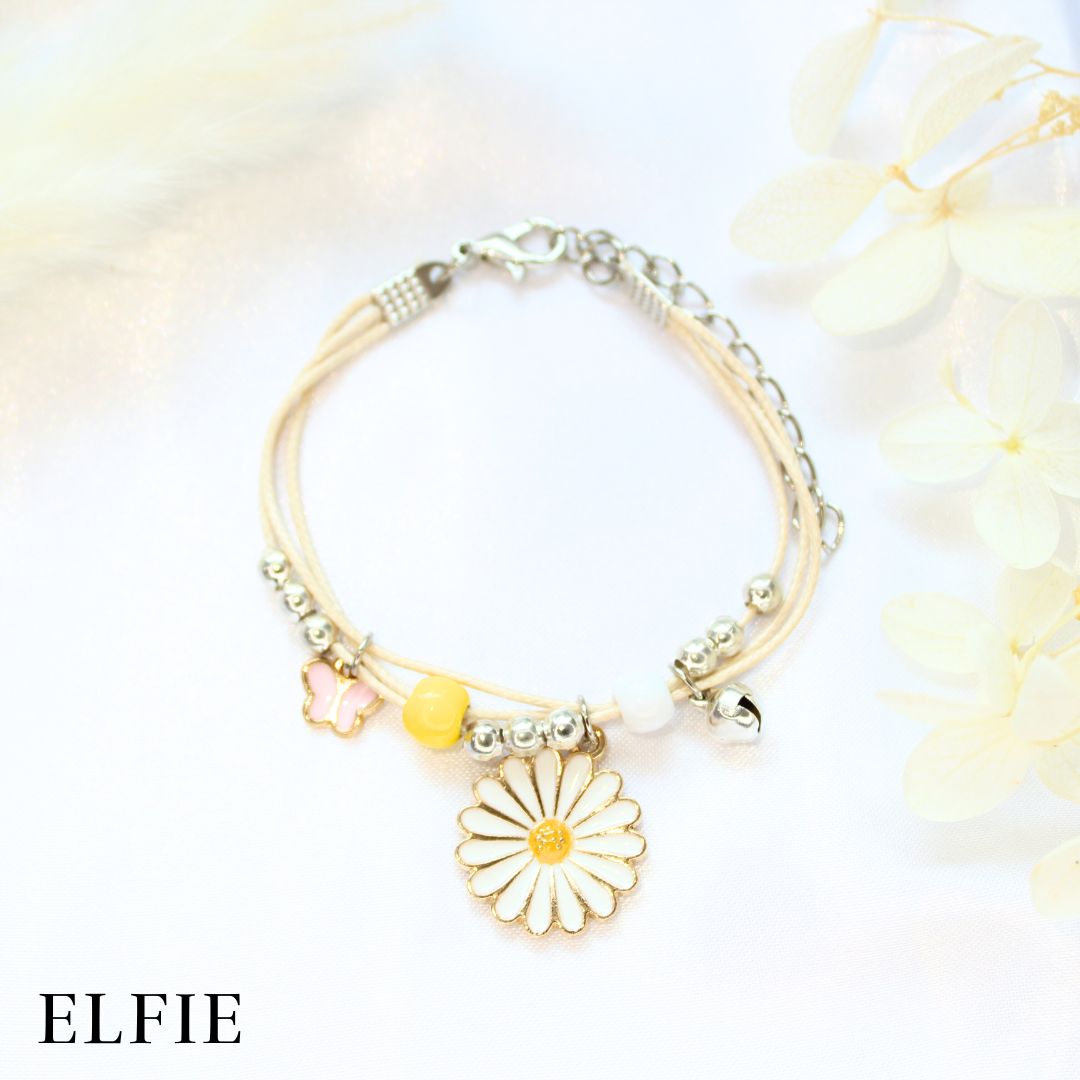 White Daisy Ceramic Bracelet