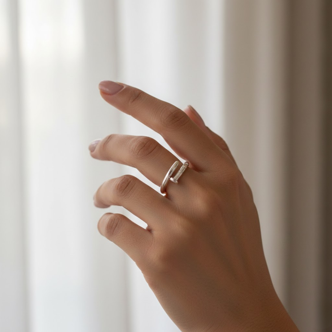 Zerelle Silver Titanium Ring