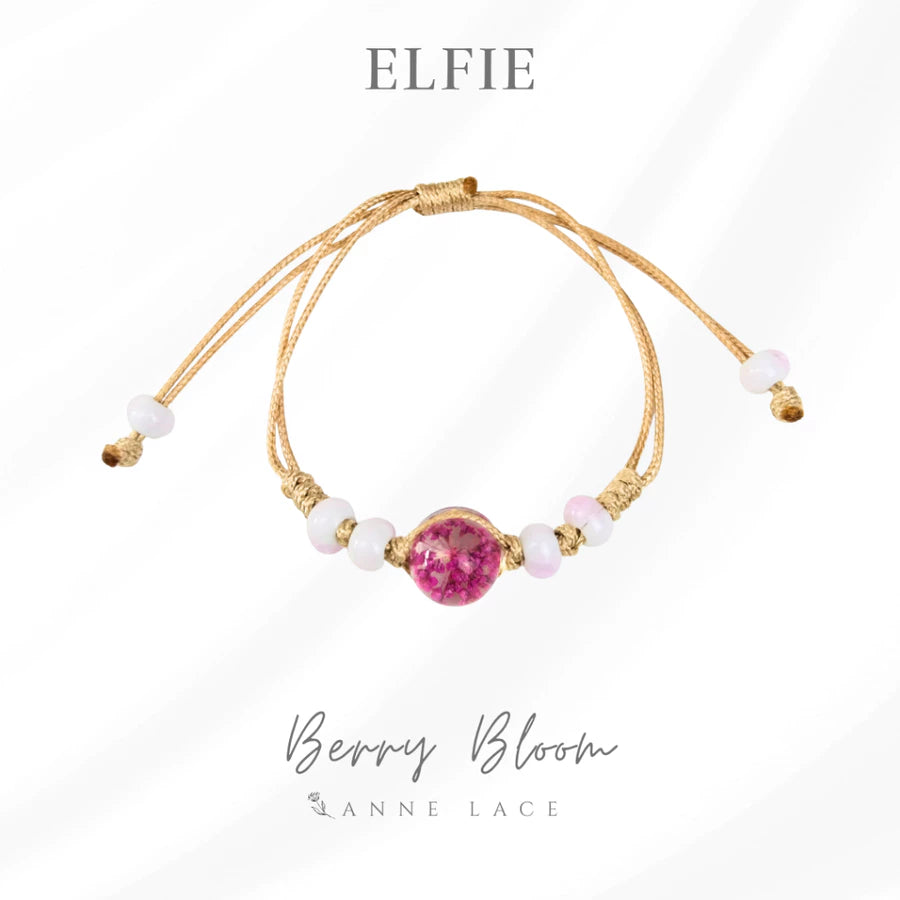 Fairy Pink Ceramic Dried Flower Bracelet