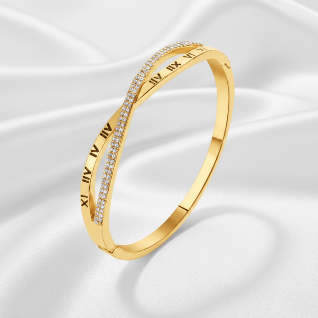 Roman Grace Gold Titanium Bangle