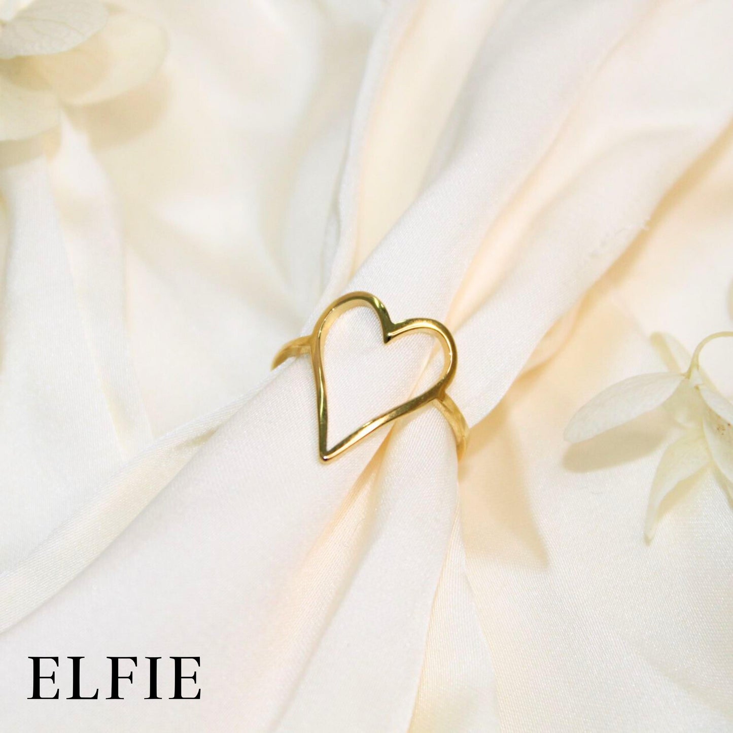 Accentuated Heart Titanium Ring