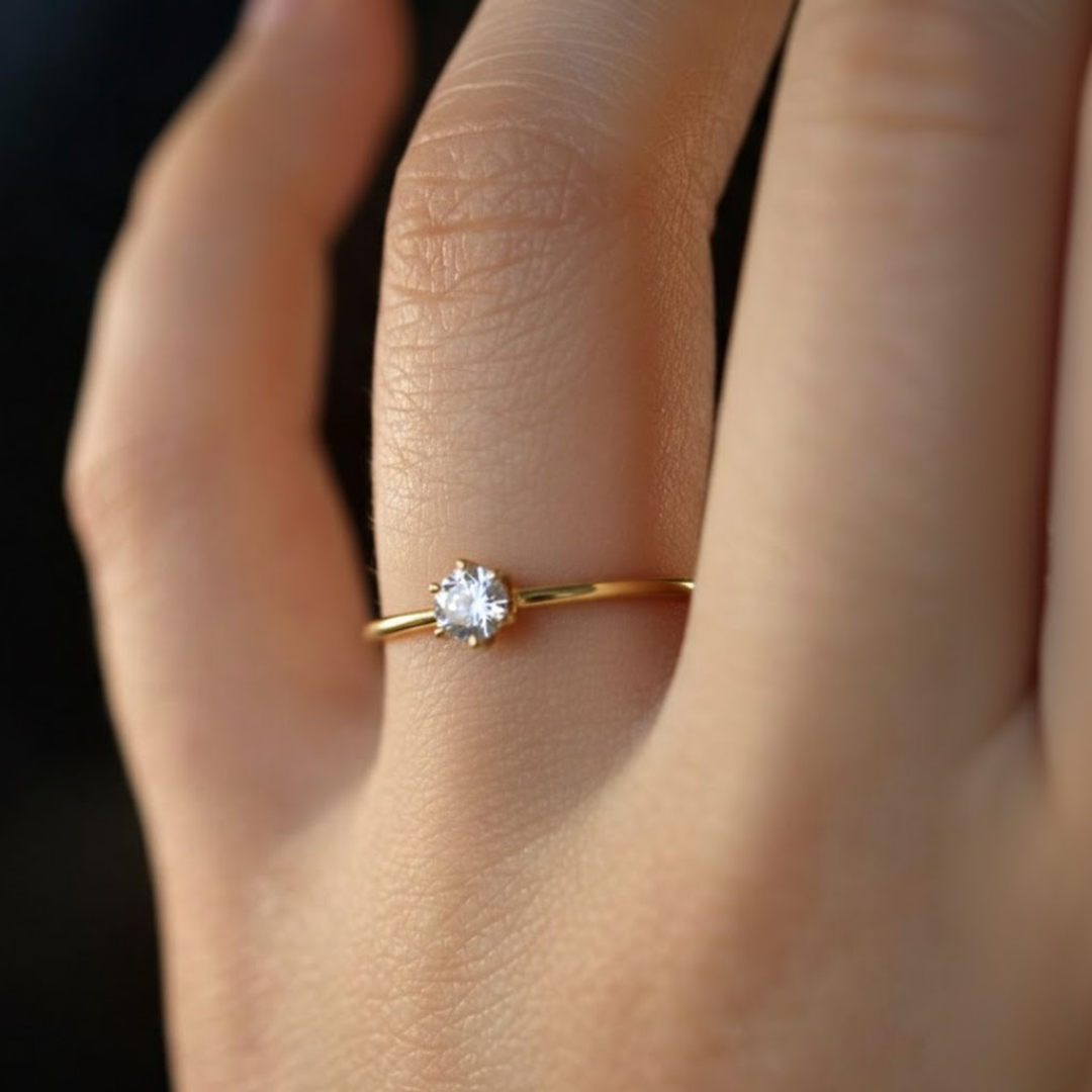 Timeless Promise Diamond Silver Titanium Ring