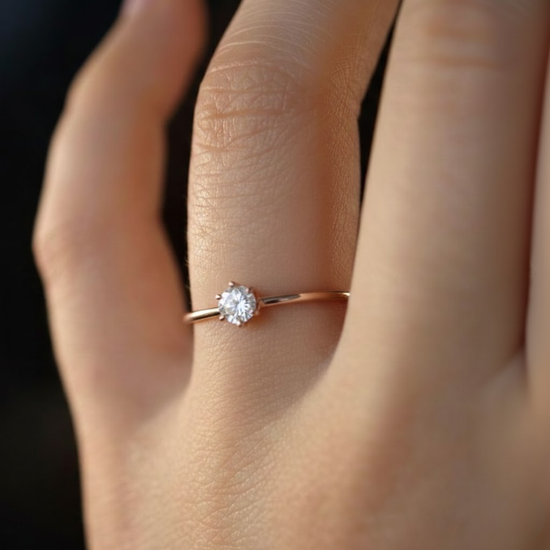 Timeless Promise Diamond Gold Titanium Ring