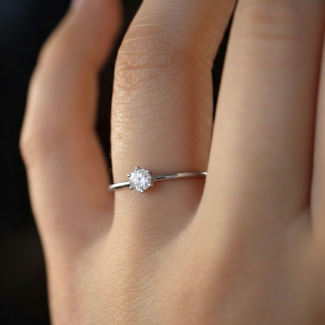 Timeless Promise Diamond Gold Titanium Ring