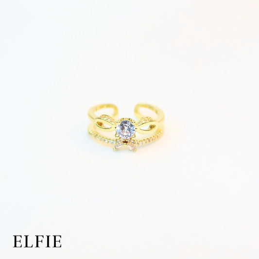 Zirconia Pendant Adjustable Gold Plated 18K Ring