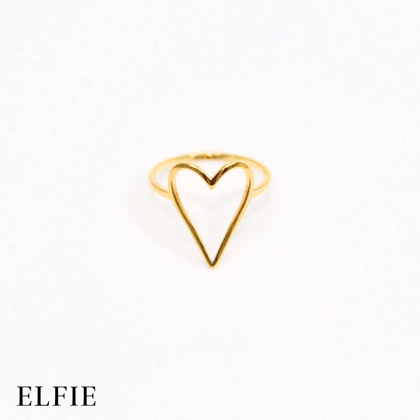 Accentuated Heart Titanium Ring