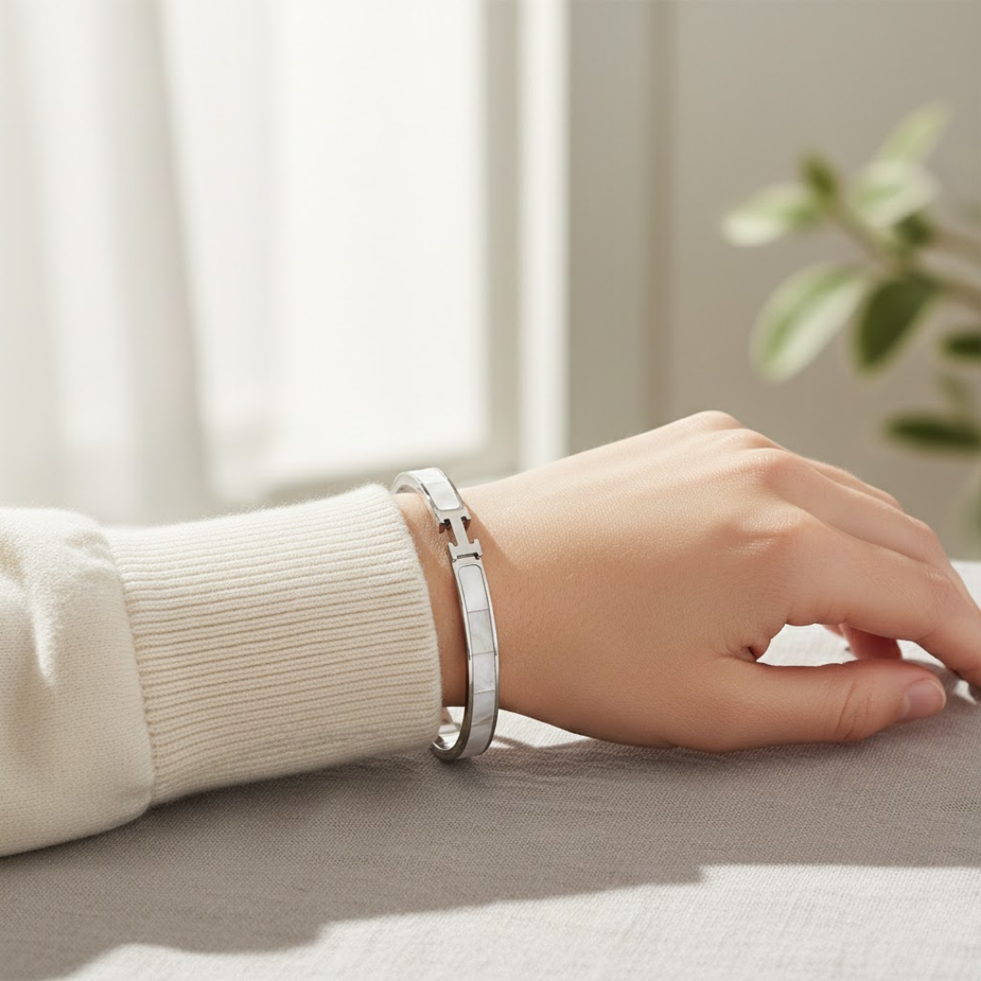 Luna H Rose Gold Titanium Bangle