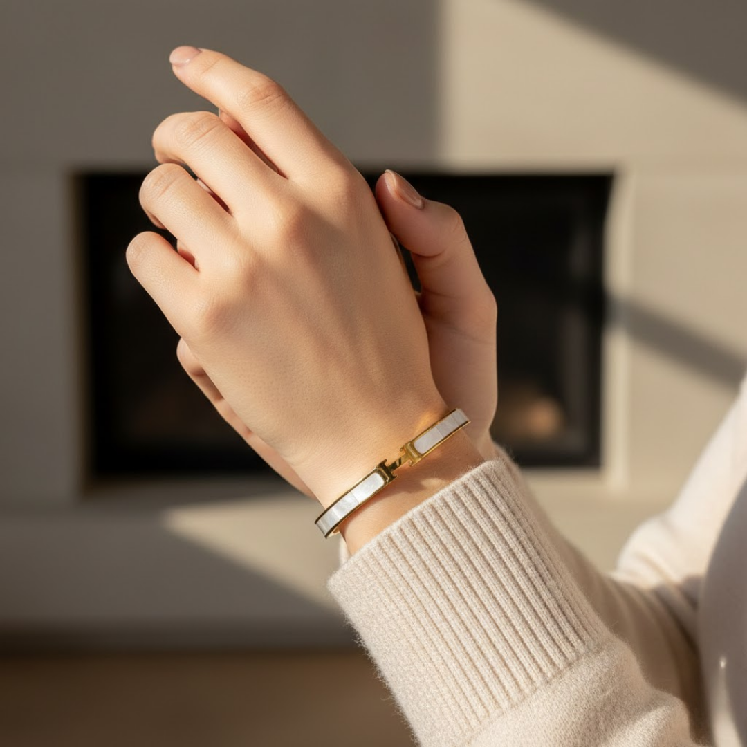 Luna H Rose Gold Titanium Bangle