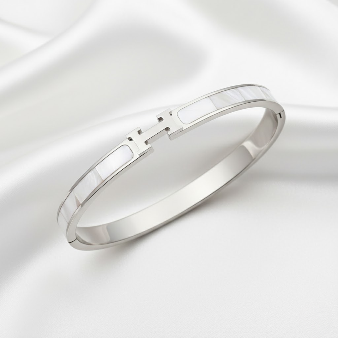 Luna H Gold Titanium Bangle