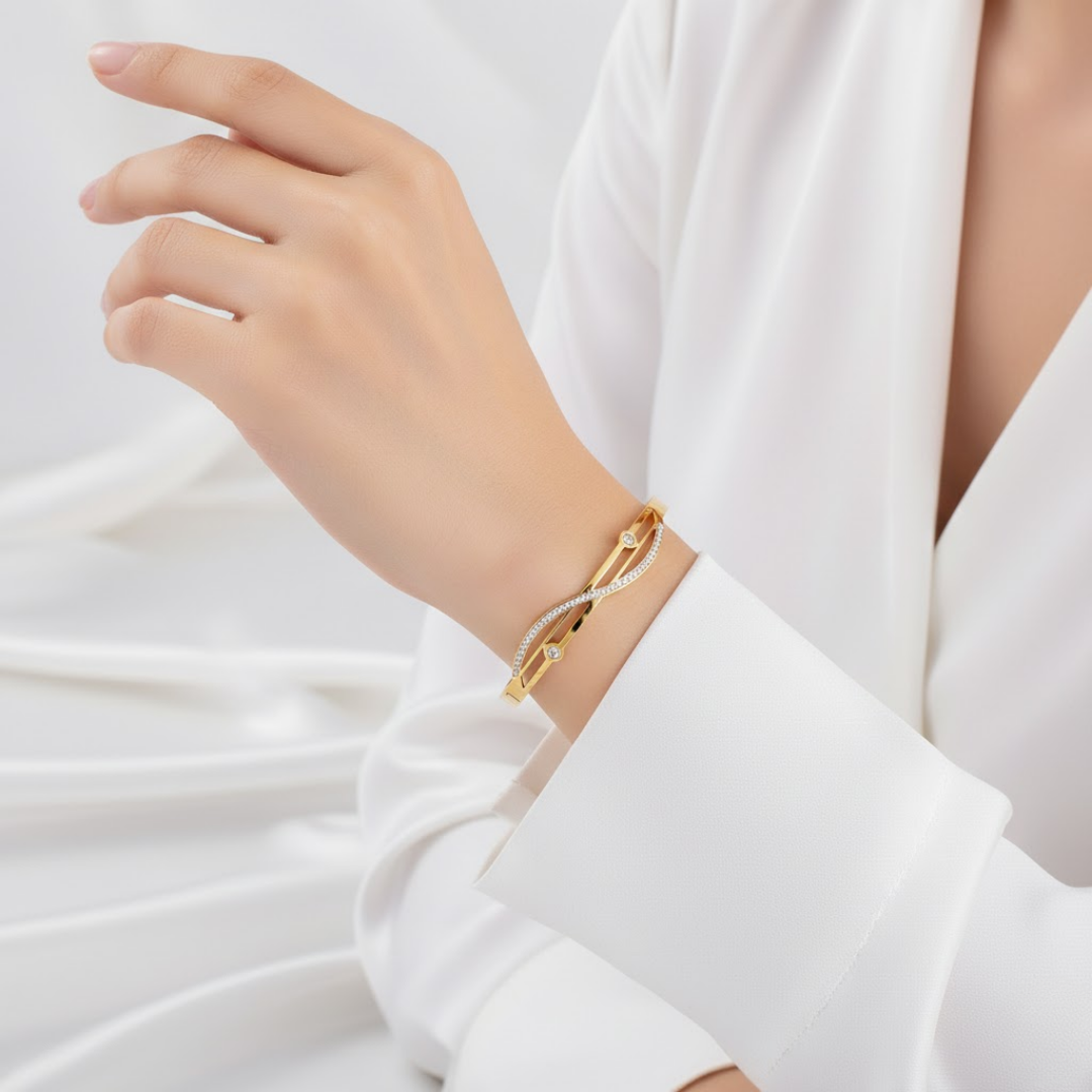 Velisa Gold Titanium Bangle