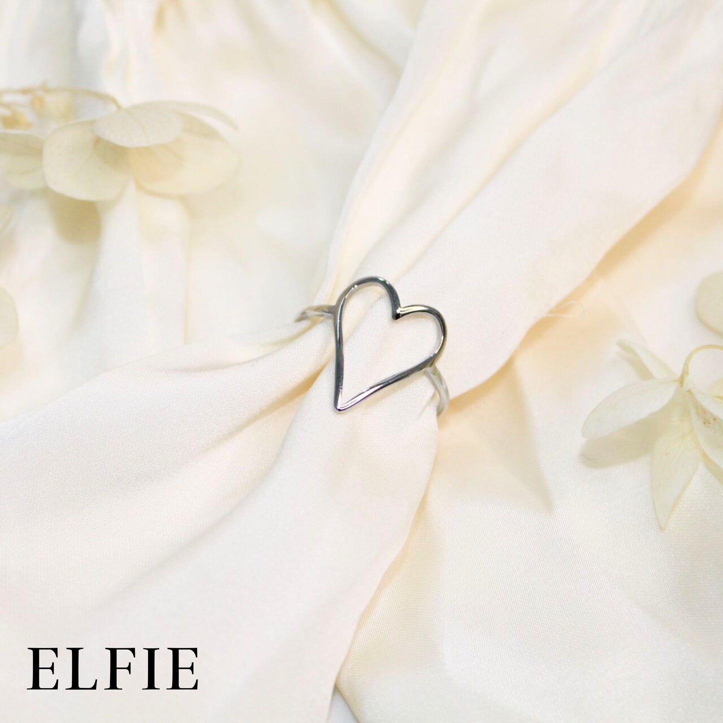 Accentuated Heart Titanium Ring