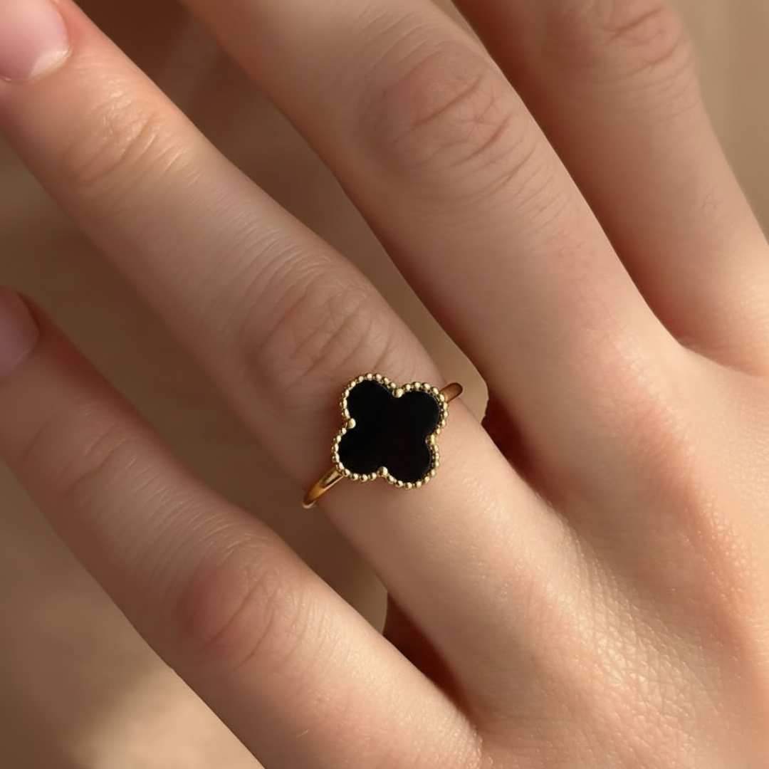 Grand Alhambra Black Gold Titanium Ring