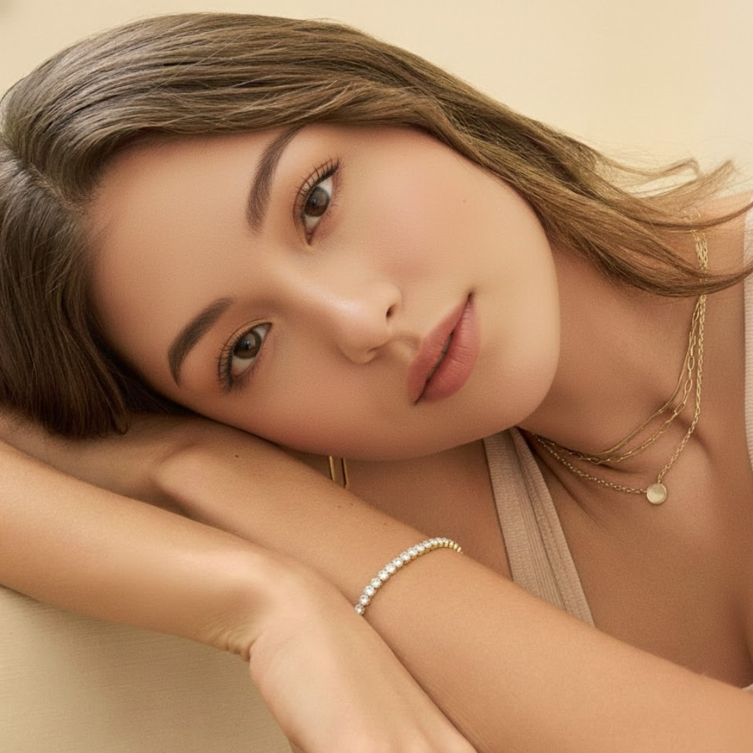 Alora Tennis Gold Titanium Bracelet