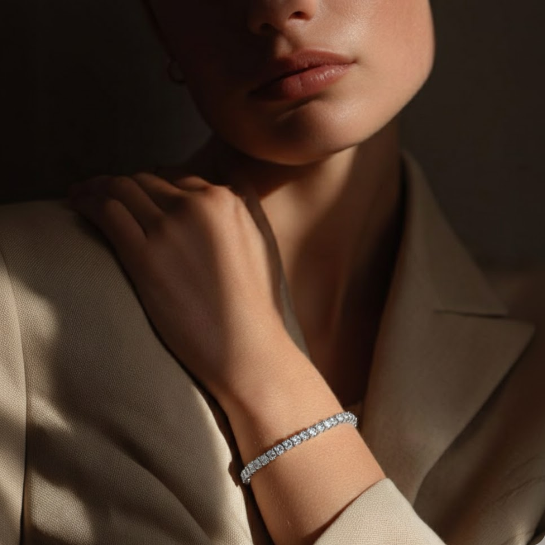 Alora Tennis Gold Titanium Bracelet