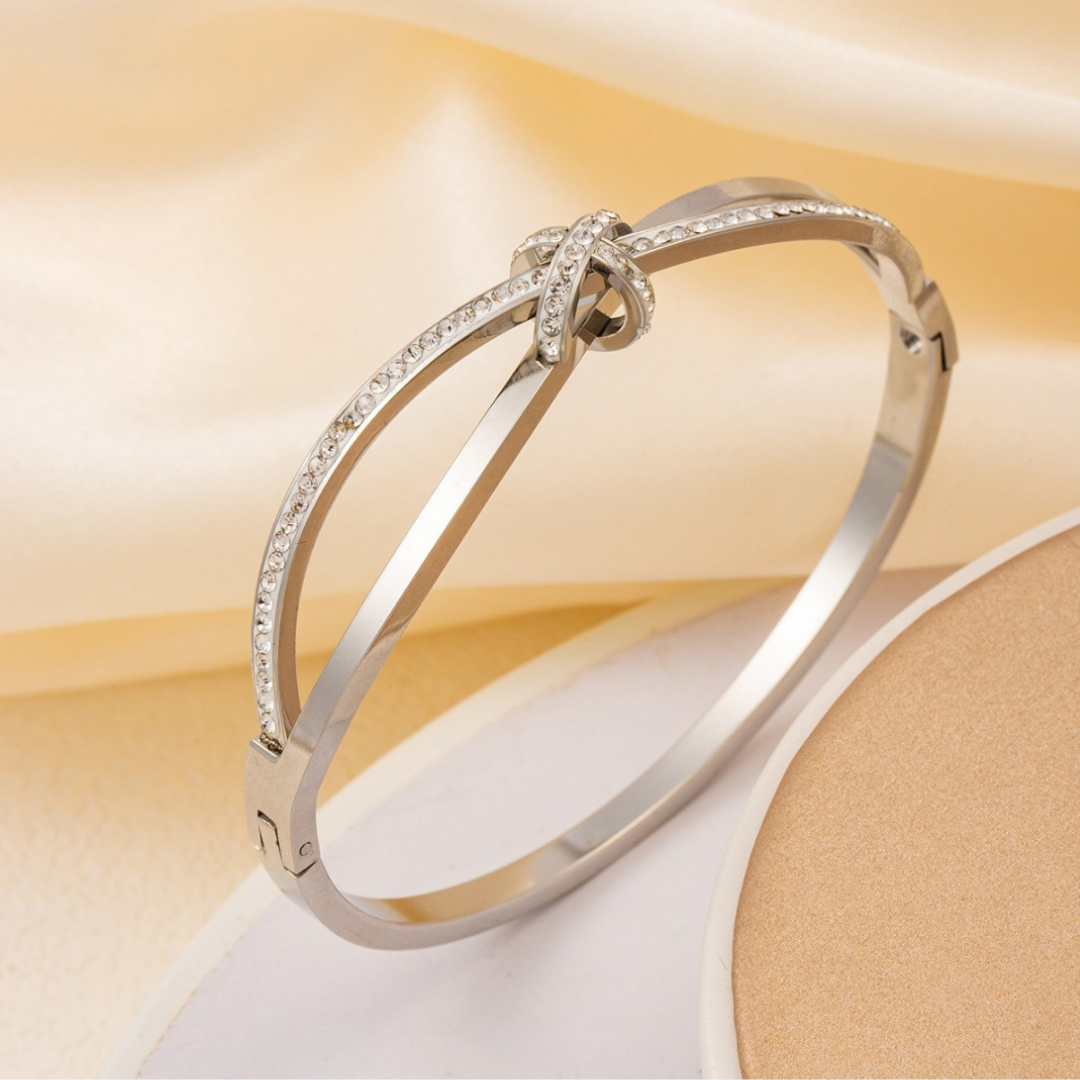 Althea Knot Silver Bangle