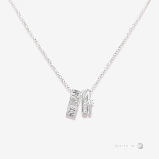 Amora Trio Ring Titanium Necklace