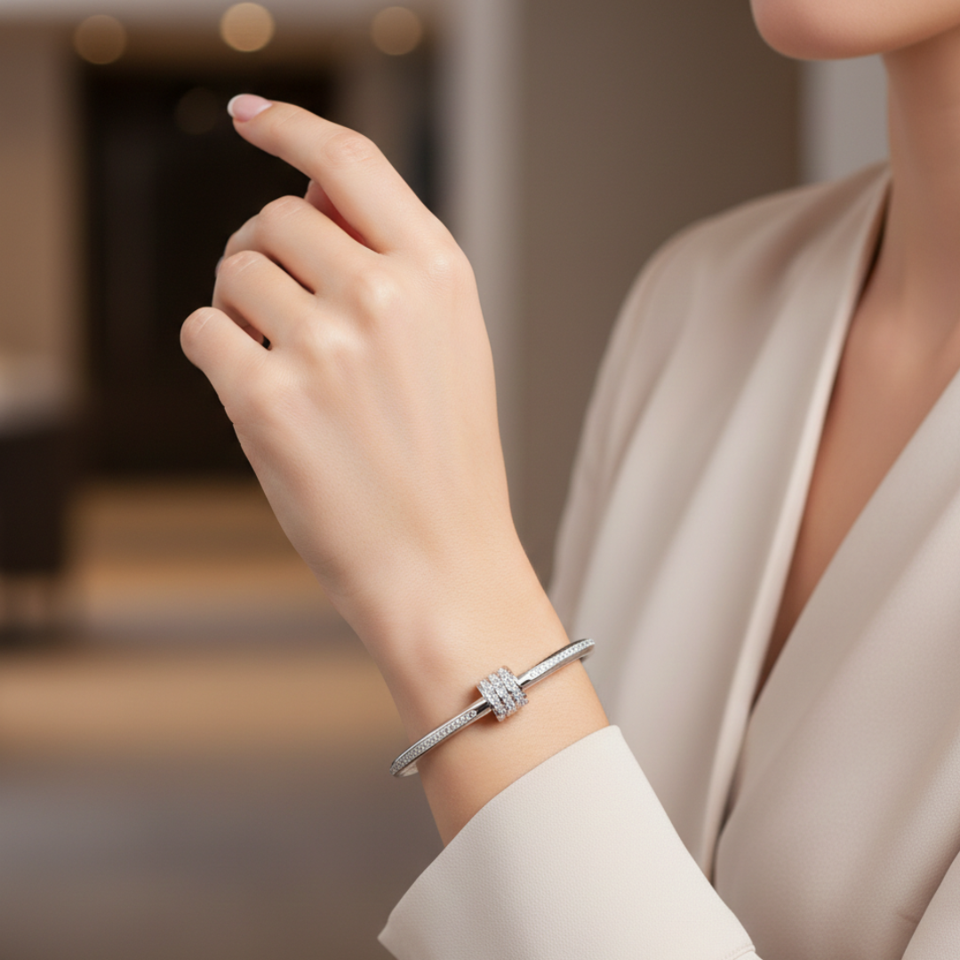 Astra Luxe Silver Bangle